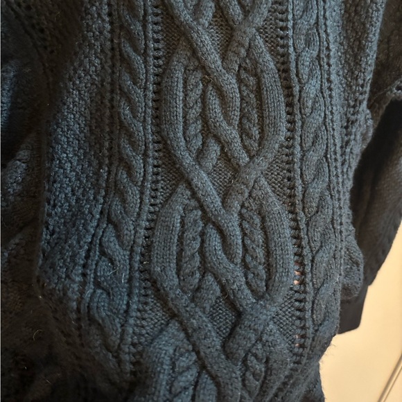 NWT Polo Ralph Lauren Black Cable Knit Top Retail $298 - Picture 2 of 6